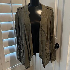 Olive Green Lightweight Women's Utility Cardigan